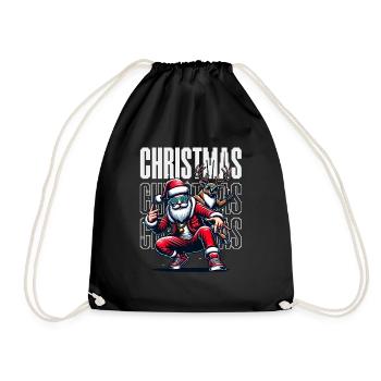 Santa Claus is dancing on xmas Christmas funny - Turnbeutel - Schwarz - Vorne