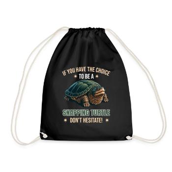 Alligator Snapping Turtle Saying | Funny - Drawstring Bag - black - Front