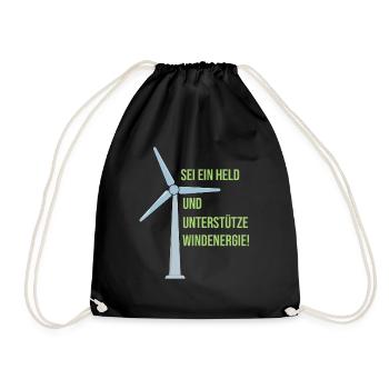 A breath of fresh air for the future | Supporters of the - Drawstring Bag - black - Front