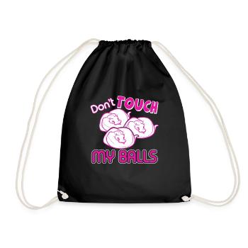 Python Don't Touch My Balls - Drawstring Bag - black - Front