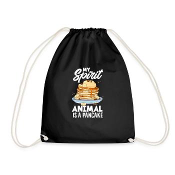 Funny Pancake Lover Gift - Drawstring Bag - black - Front