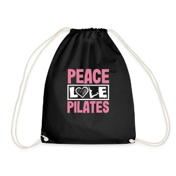 Peace Love Pilates Motivation Design - Turnbeutel - Schwarz - Vorne