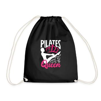 Pilates Queen Krone Fitness Silhouette - Turnbeutel - Schwarz - Vorne