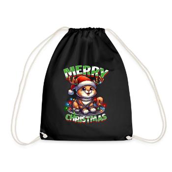 Chat de Noël Joyeux Noël - Sac de sport léger - noir - Devant