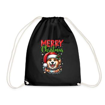 Noël Chien Joyeux Noël - Sac de sport léger - noir - Devant