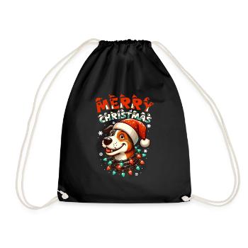 Noël Chien Joyeux Noël - Sac de sport léger - noir - Devant