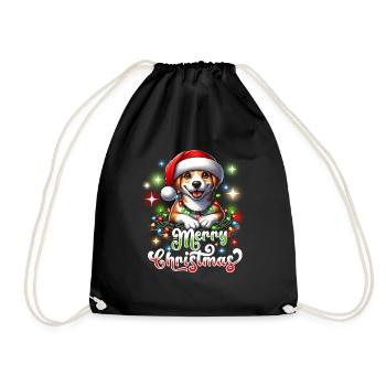 Noël Chien Joyeux Noël - Sac de sport léger - noir - Devant