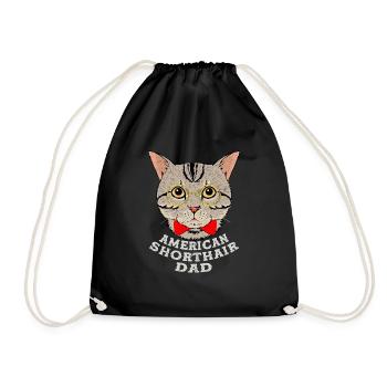 American Shorthair Dad Cat Kitten Father - Turnbeutel - Schwarz - Vorne