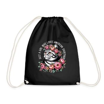 Just A Girl Who Loves American Shorthair Mother Ki - Drawstring Bag - black - Front