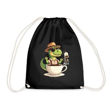 Tea Rex Tyrannosaurus TRex - Turnbeutel - Schwarz - Vorne