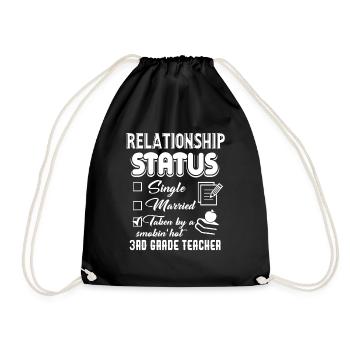 3rd Grade Teacher Relationship Status - Drawstring Bag - black - Front