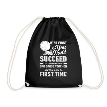 3rd Grade Teacher Proud 3rd Grade Teacher - Drawstring Bag - black - Front