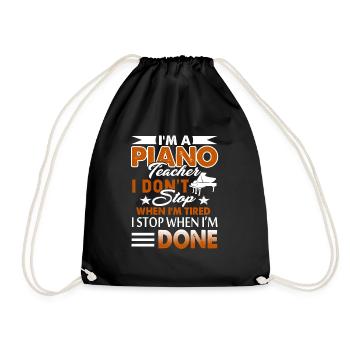 I'm A Piano Teacher - Drawstring Bag - black - Front
