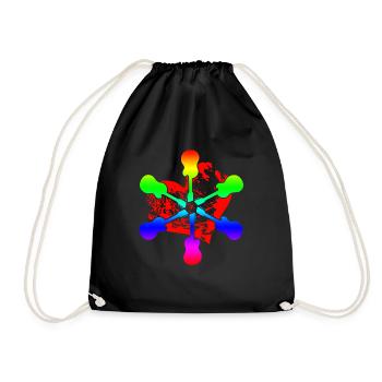 Acoustic Guitar Rainbow - Drawstring Bag - black - Front