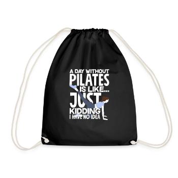 A day without Pilates is like no plan - Drawstring Bag - black - Front