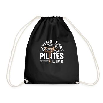 Pilates Leben Genießen Jeden Tag - Turnbeutel - Schwarz - Vorne