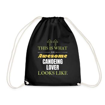 This is what an awesome Canoeing lover looks like - Drawstring Bag - black - Front
