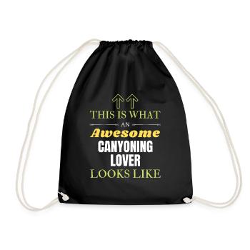 This is what an awesome Canyoning lover looks like - Drawstring Bag - black - Front