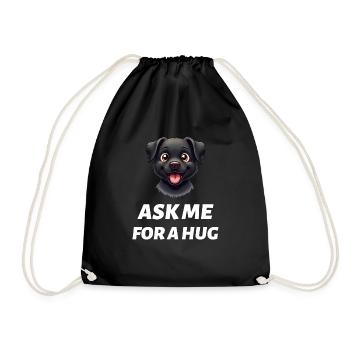 Ask Me For A Hug - Drawstring Bag - black - Front