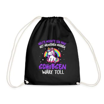 Today I want to do something with people Push - Drawstring Bag - black - Front