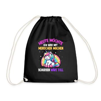 Today I want to do something with people Push - Drawstring Bag - black - Front