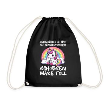 Today I want to do something with people Push - Drawstring Bag - black - Front