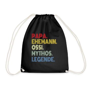 East German and Dad - Drawstring Bag - black - Front