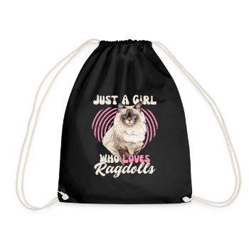 Just A Girl Who Loves Ragdolls Mother Kitten Cat - Turnbeutel - Schwarz - Vorne