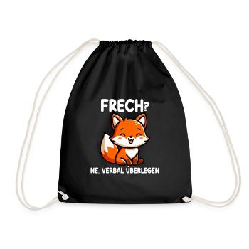 Frech Ne Fuchs Sarkasmus Lustig Verbal Überlegen - Turnbeutel - Schwarz - Vorne