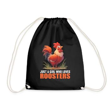 Rooster Hähne Hahn - Turnbeutel - Schwarz - Vorne