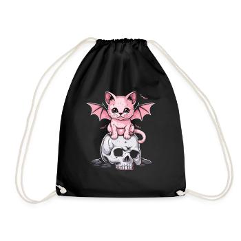 Kawaii Chat Pastel Goth Mignon Effrayant - Sac de sport léger - noir - Devant