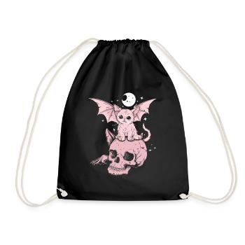Kawaii Chat Pastel Goth Mignon Effrayant - Sac de sport léger - noir - Devant