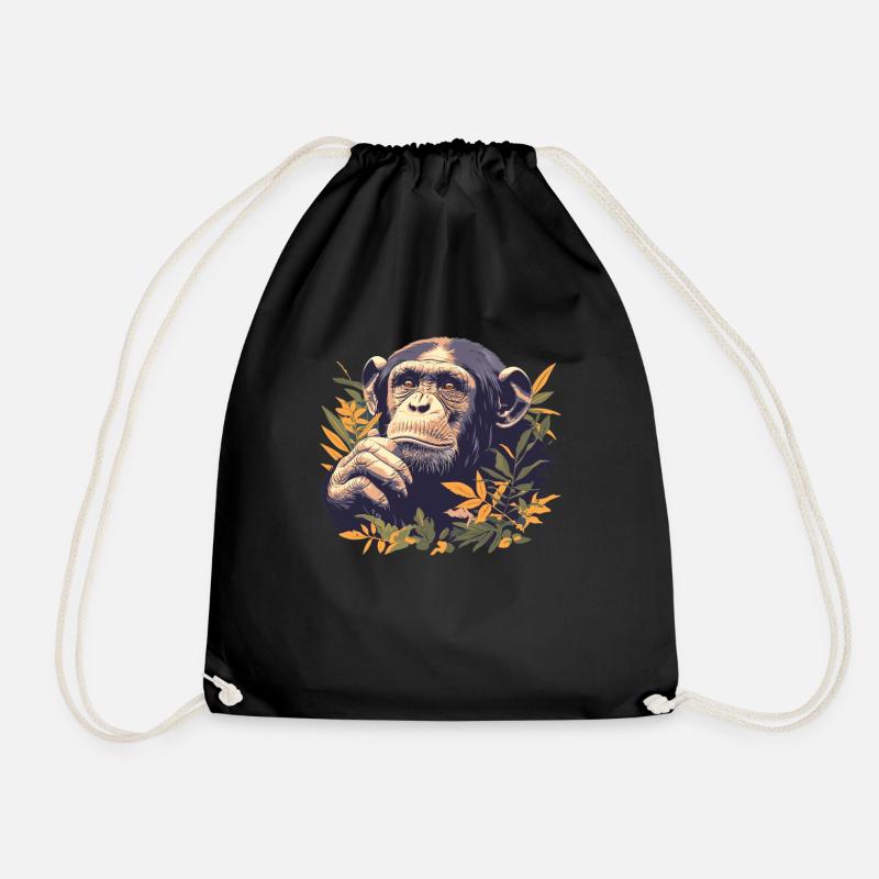 Chimpanzee Schimpansen Schimpanse - Turnbeutel - Schwarz