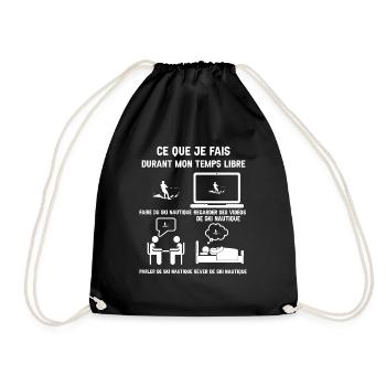 temps libre ski nautique humour - Sac de sport léger - noir - Devant