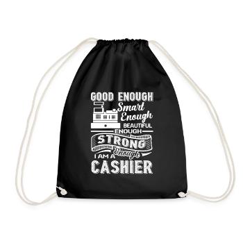 Strong Enough To Be A Cashier - Drawstring Bag - black - Front
