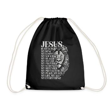 Lion de Juda - La foi en chrétien - Sac de sport léger - noir - Devant