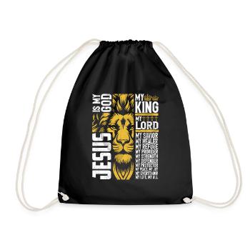 Lion de Juda - La foi en chrétien - Sac de sport léger - noir - Devant