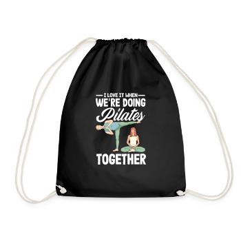 I love it when we do Pilates together - Drawstring Bag - black - Front