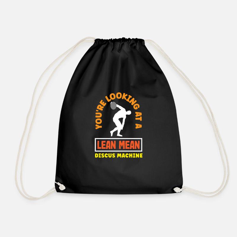 Discus Discus Throw Athlete Athlete Gift - Drawstring Bag - black