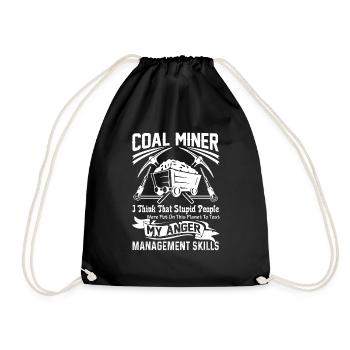 Coal Miner Coal Miner Skills - Drawstring Bag - black - Front