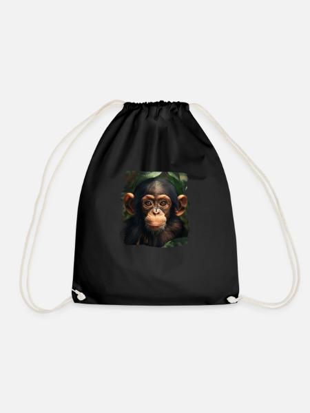 Chimpanzee Schimpansen Schimpanse - Turnbeutel - Schwarz