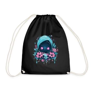 Kawaii Reaper Pastel Goth Cute Anime - Turnbeutel - Schwarz - Vorne
