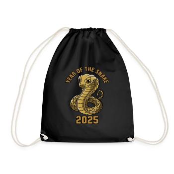 Chinese Year 2025 Year of the Snake - Drawstring Bag - black - Front