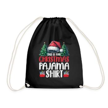 Sleep lazy Santa Claus This is my Christmas pajama - Turnbeutel - Schwarz - Vorne