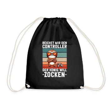 Hands me the controller, the queen wants to play - Drawstring Bag - black - Front