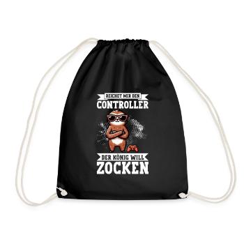 Hands me the controller, the queen wants to play - Drawstring Bag - black - Front