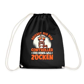 Hands me the controller, the queen wants to play - Drawstring Bag - black - Front