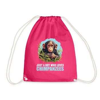 Chimpanzee Schimpansen Schimpanse - Turnbeutel - Fuchsia - Vorne