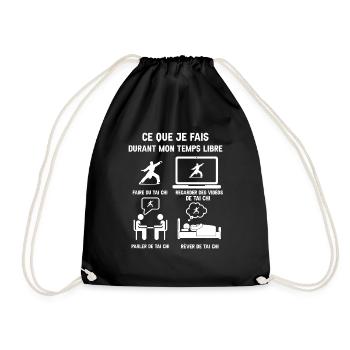 temps libre tai chi humour - Sac de sport léger - noir - Devant