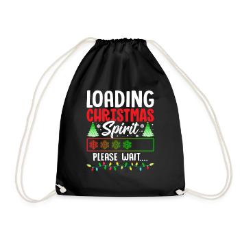 Loading Christmas Spirit Please Wait.... Holiday S - Drawstring Bag - black - Front